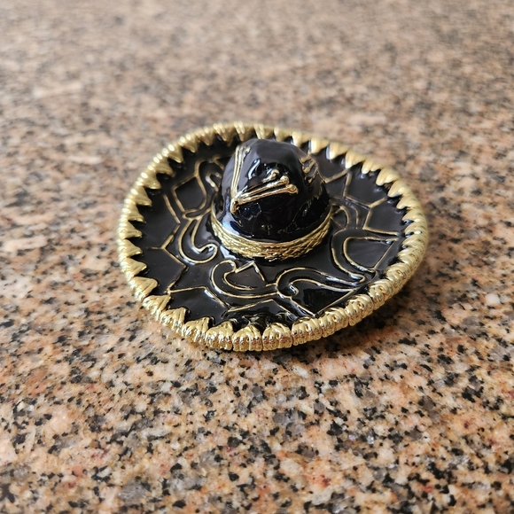 Artform Objet d'Art Enameled Jalisco Mariachi Sombrero Ensemble Trinket/Pill Box - Picture 1 of 16